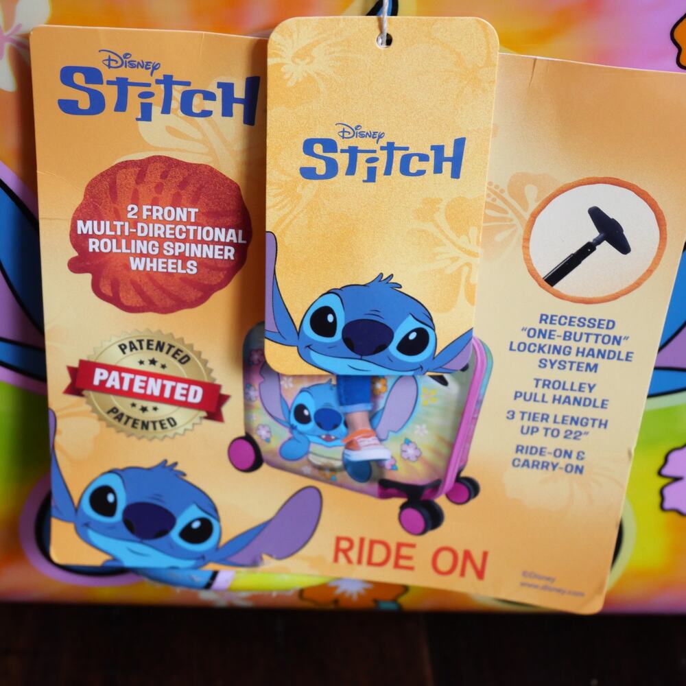 NEW Lilo And Stitch 18" Kids Ride on Suitcase Luggage Hard Shell w/ Handle - Picture 5 of 10